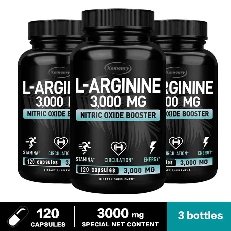 MEN'S DAILY BLOOD FLOW SUPPORT | L-ARGININE– 30/60/120 CAPSULES - Men’s Pelvic Solutions