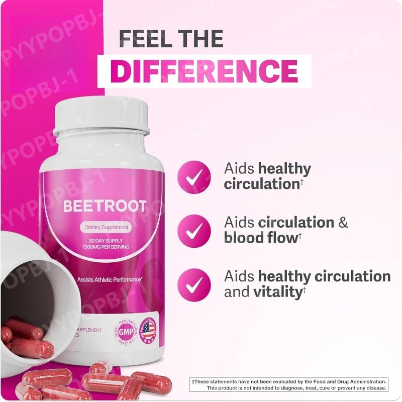 ORGANIC BEET ROOT CAPSULES | NITRIC OXIDE & CIRCULATION SUPPORT