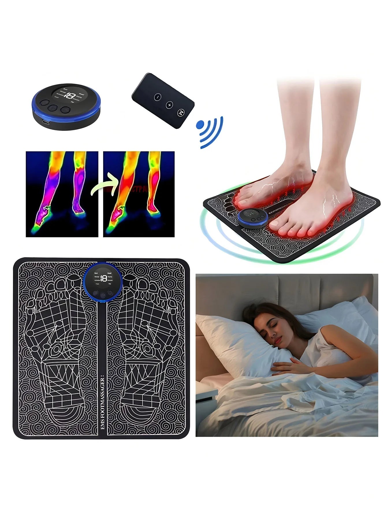 RECHARGEABLE FOOT MASSAGER FOR CIRCULATION & RELAXATION