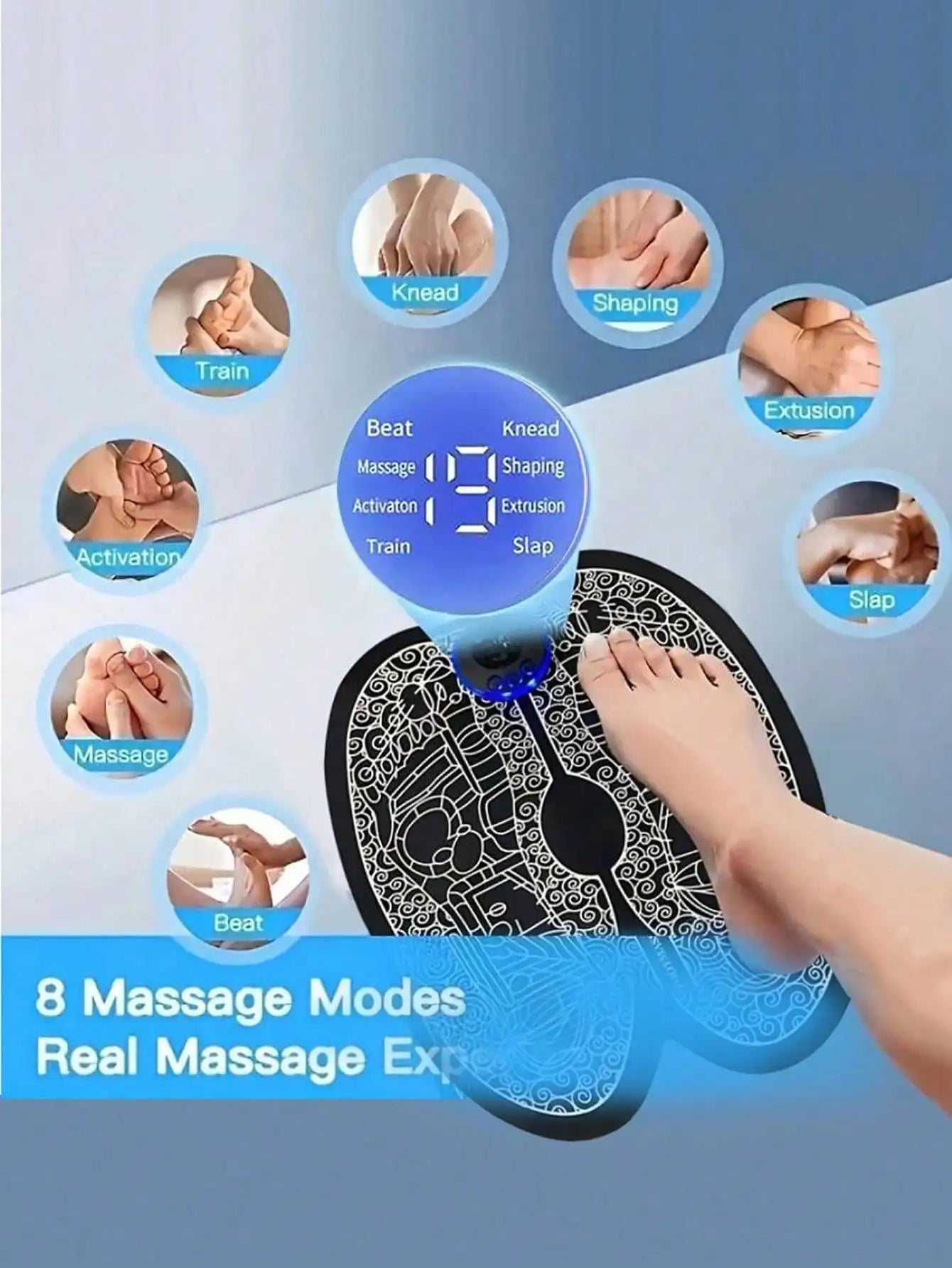 RECHARGEABLE FOOT MASSAGER FOR CIRCULATION & RELAXATION
