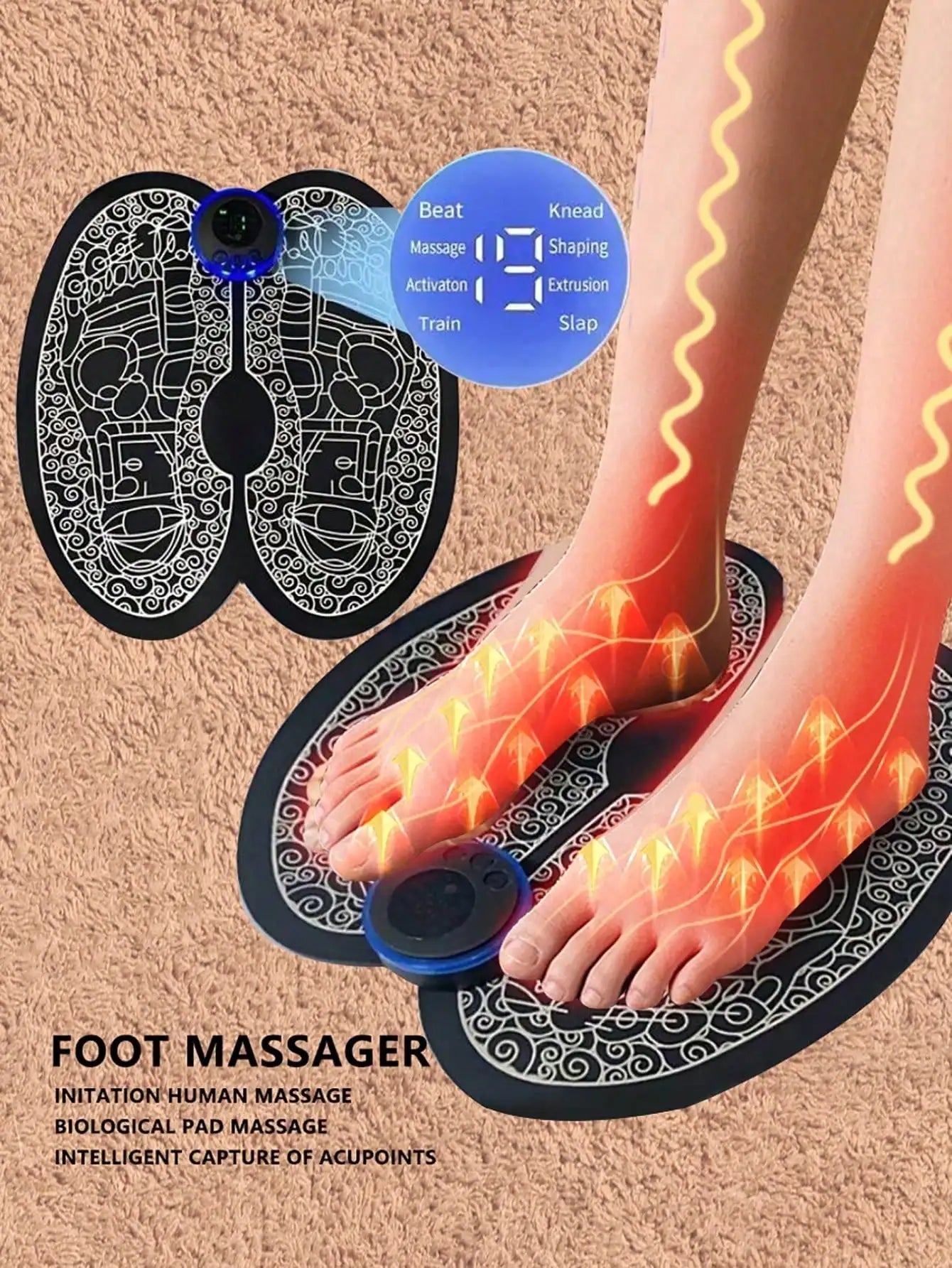 RECHARGEABLE FOOT MASSAGER FOR CIRCULATION & RELAXATION