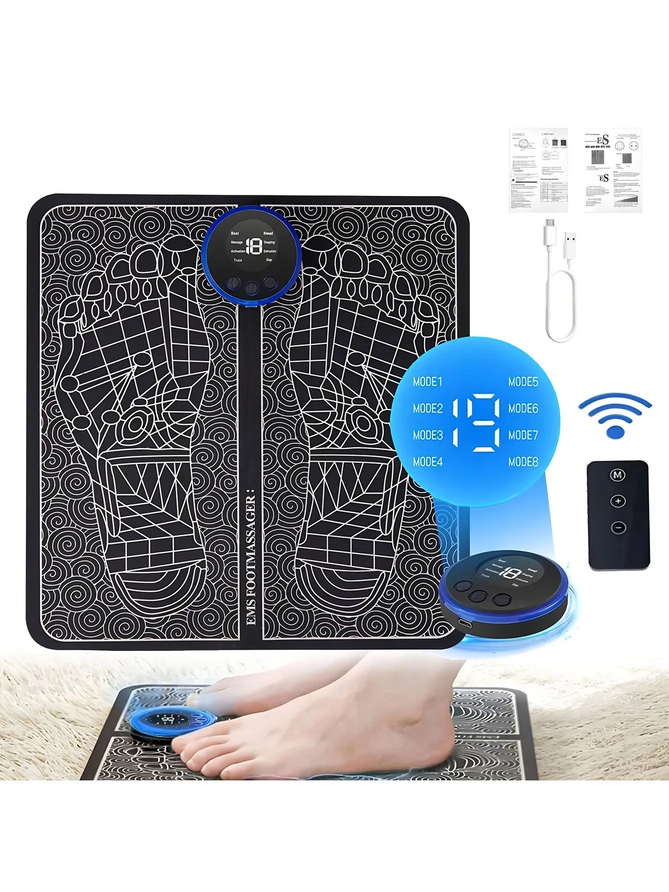 RECHARGEABLE FOOT MASSAGER FOR CIRCULATION & RELAXATION