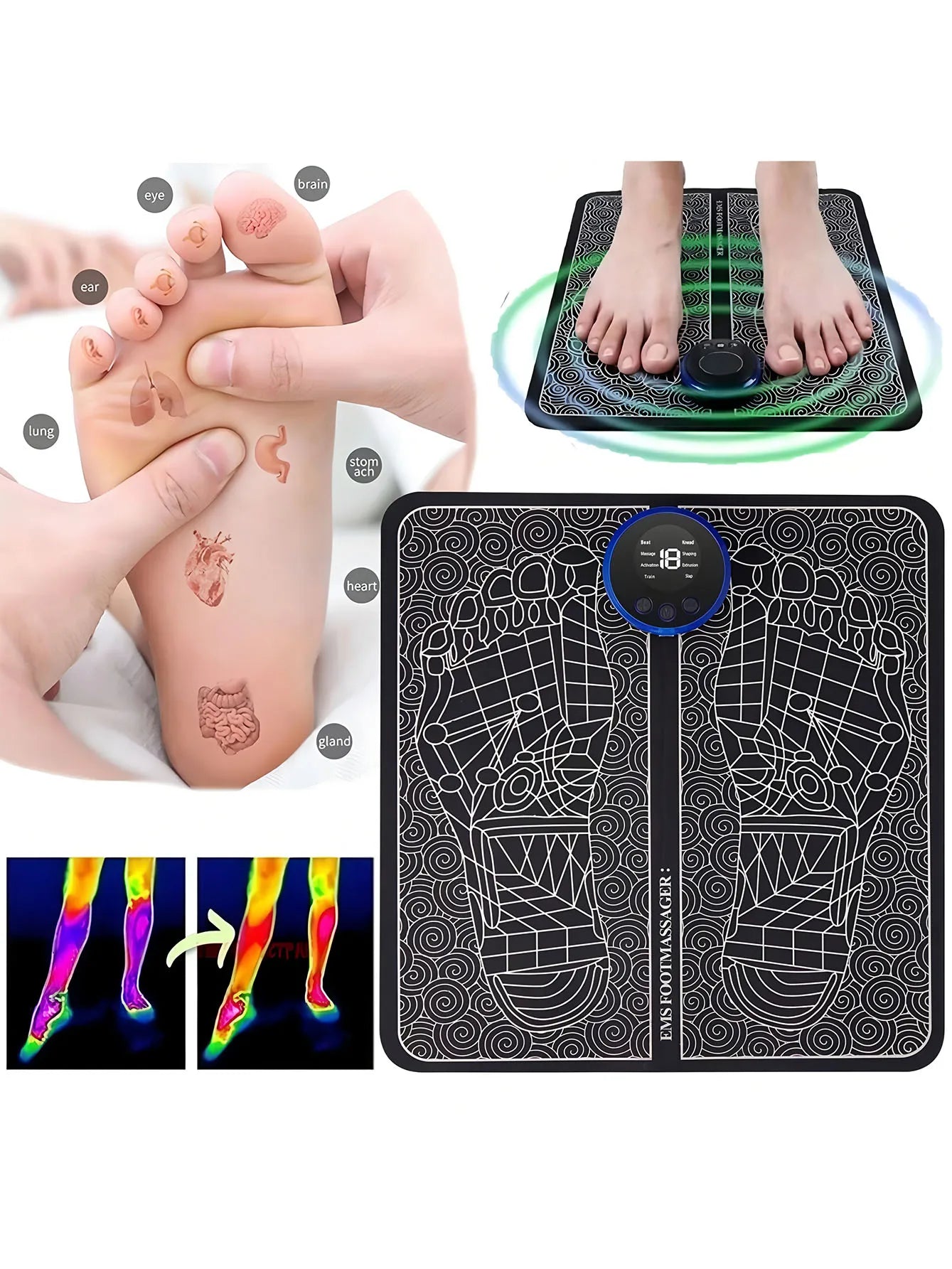 RECHARGEABLE FOOT MASSAGER FOR CIRCULATION & RELAXATION