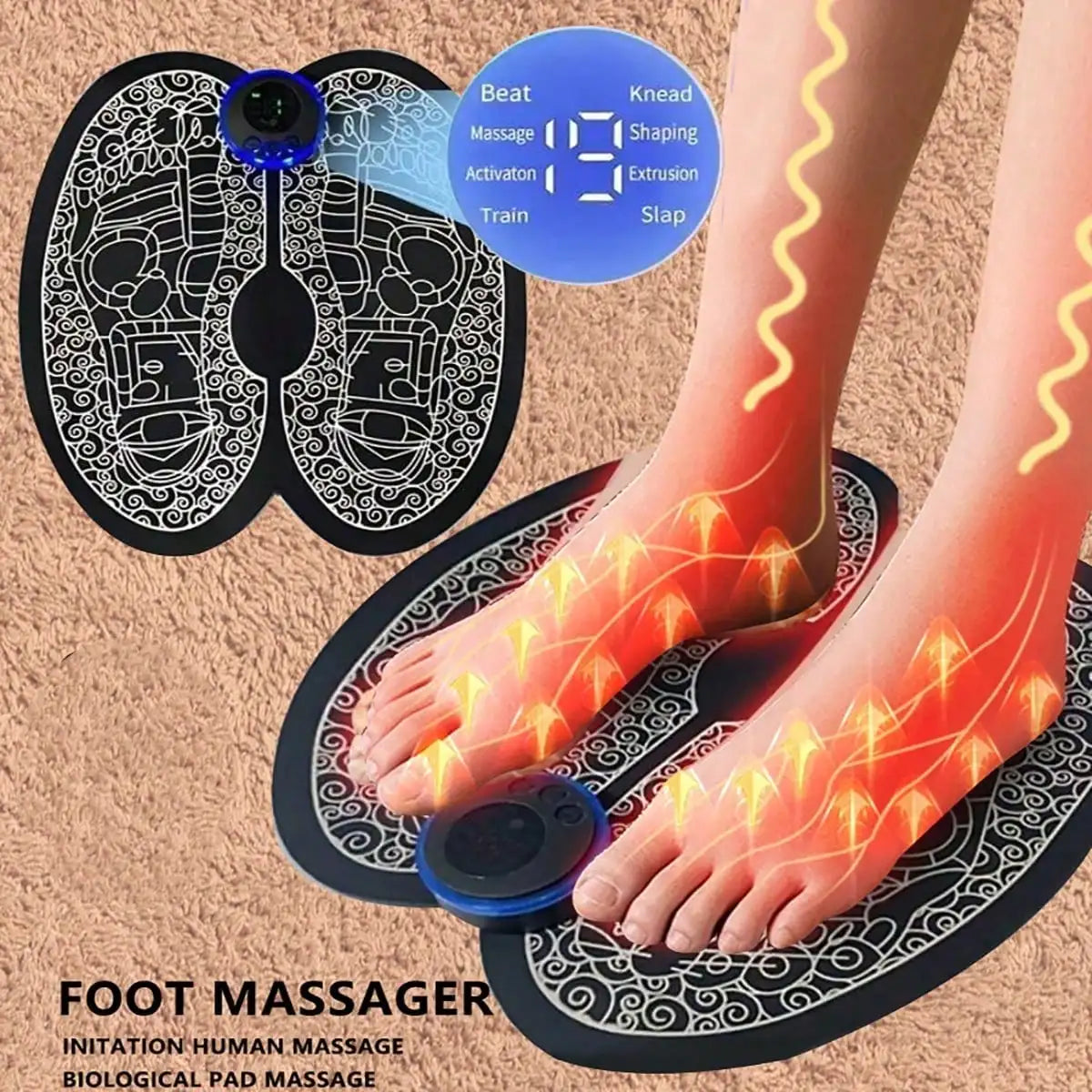 RECHARGEABLE FOOT MASSAGER FOR CIRCULATION & RELAXATION