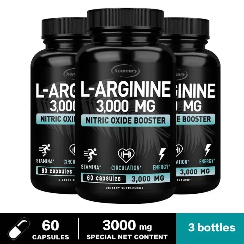 MEN'S DAILY BLOOD FLOW SUPPORT | L-ARGININE– 30/60/120 CAPSULES