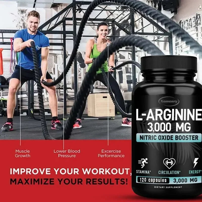 MEN'S DAILY BLOOD FLOW SUPPORT | L-ARGININE– 30/60/120 CAPSULES