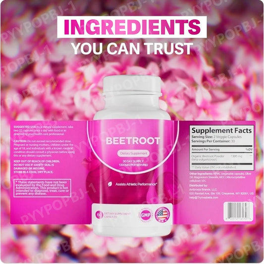ORGANIC BEET ROOT CAPSULES | NITRIC OXIDE & CIRCULATION SUPPORT