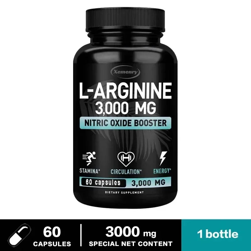 MEN'S DAILY BLOOD FLOW SUPPORT | L-ARGININE– 30/60/120 CAPSULES