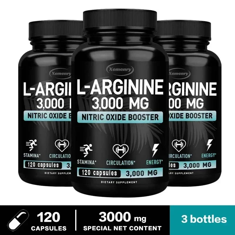 MEN'S DAILY BLOOD FLOW SUPPORT | L-ARGININE– 30/60/120 CAPSULES