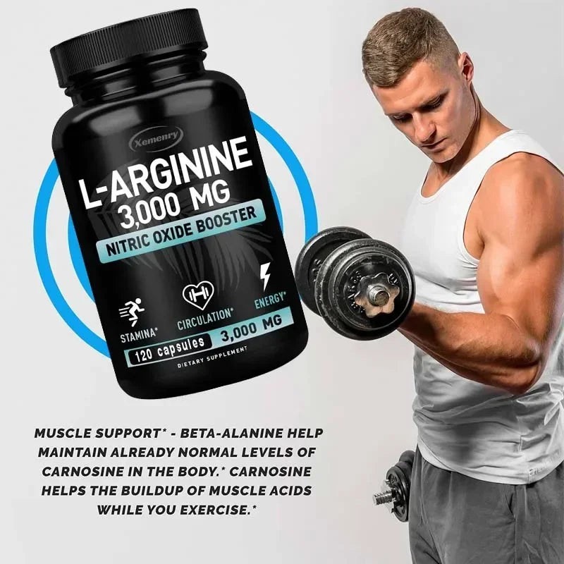 MEN'S DAILY BLOOD FLOW SUPPORT | L-ARGININE– 30/60/120 CAPSULES