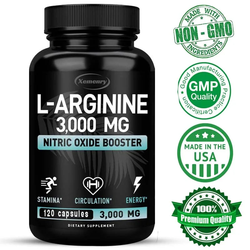 MEN'S DAILY BLOOD FLOW SUPPORT | L-ARGININE– 30/60/120 CAPSULES