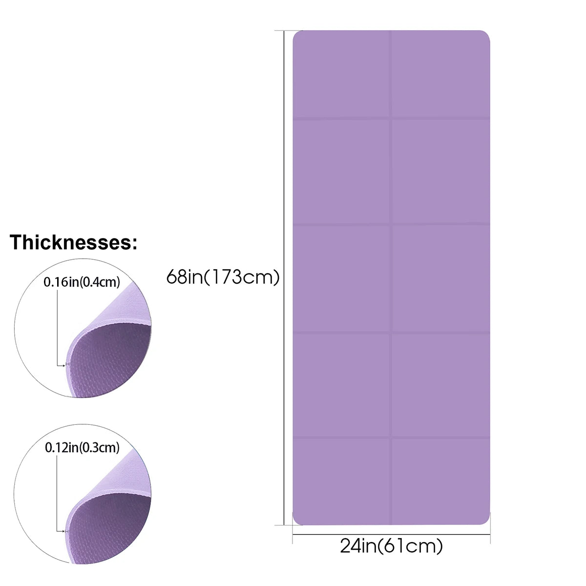NON-SLIP PELVIC FLOOR YOGA MAT| 3MM/4MM/6MM THICKNESSES